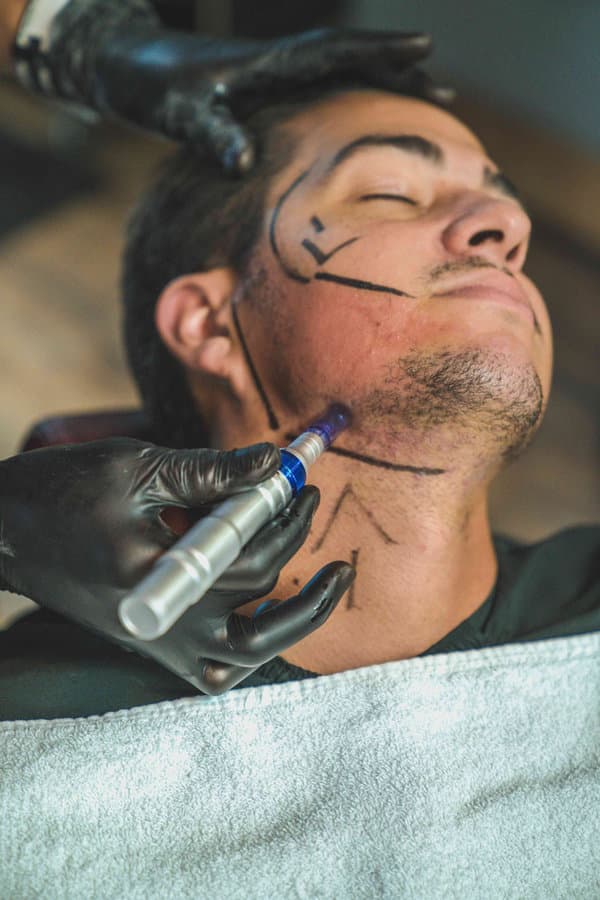 Facial treatment at barbershop in Orlando
